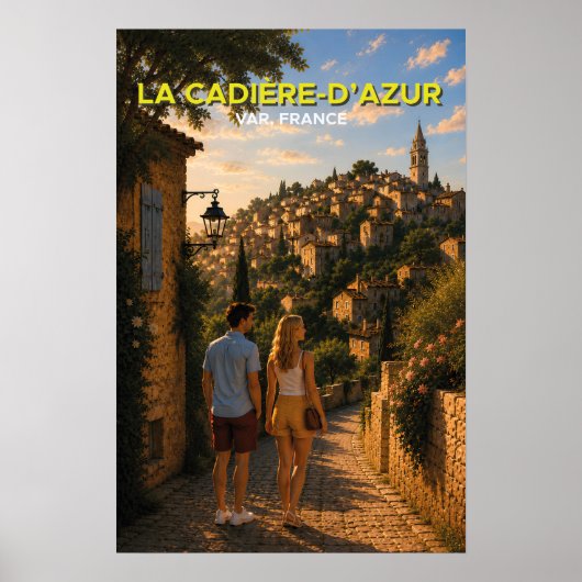 La Cadière-d'Azur – Vintage Travel Poster ポスター (正面)