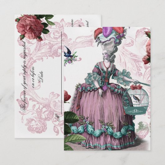 la cage aux oiseaux (The Bird cage)rsvp 出欠カード (正面/裏面)