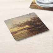 La Camargg, Coucher De Soleil - Fellix Ziem スクエアペーパーコースター (アングル)