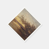 La Camargg, Coucher De Soleil - Fellix Ziem スタンダードカクテルナプキン (角)