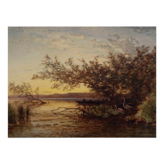 La Camargg, Coucher De Soleil - Fellix Ziem ポスター (正面)