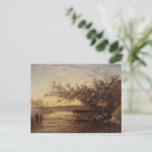 La Camargg, Coucher De Soleil - Fellix Ziem ポストカード (スタンド正面)