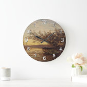 La Camargg, Coucher De Soleil - Fellix Ziem ラージ壁時計 (ホーム)