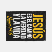 La Camisa De Jesus En Espanol Christian Spanish  フリースブランケット (正面(横))