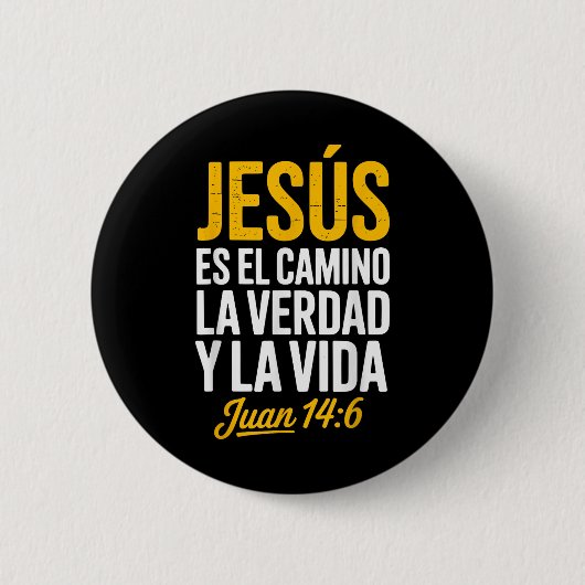 La Camisa De Jesus En Espanol Christian Spanish  缶バッジ (正面)