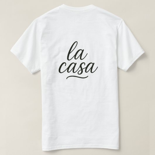 La Casa – Elegant Calligraphy Art Tシャツ (デザイン裏面)