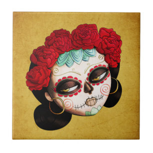 La Catrina - Dia de Los Muertos Girl タイル