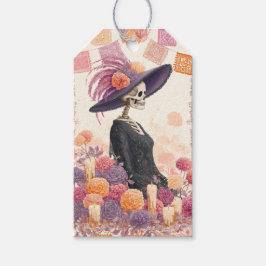 La Catrina Skeleton Lady Day of the Dead Decoupage ギフトタグ