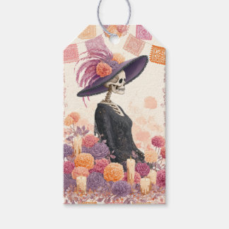 La Catrina Skeleton Lady Day of the Dead Decoupage ギフトタグ