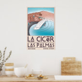 La Cicer Surfing Print Retro Beach Scene (Las ポスター (キッチン)