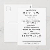 La Clemenza di Tito Librettoタイトルページ ポストカード (正面/裏面)