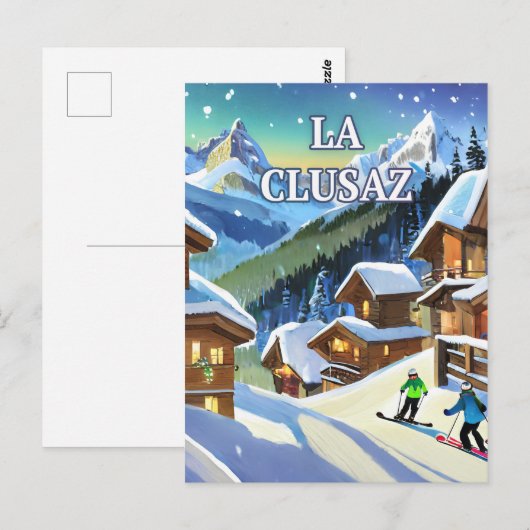 La Clusaz : Éclat Enneigé, Charme Authentique  ポストカード (正面/裏面)