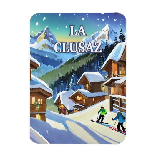 La Clusaz : Éclat Enneigé, Charme Authentique  マグネット (縦)