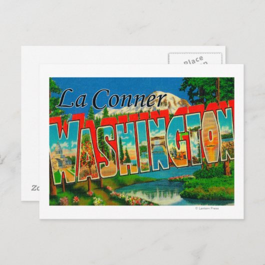 La Conner, Washington - Large Letter Scenes ポストカード (正面/裏面)