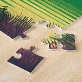 La couleur verte en pop art dans un paysage ジグソーパズル (側面)