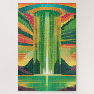 La couleur verte en pop art dans un paysage ジグソーパズル