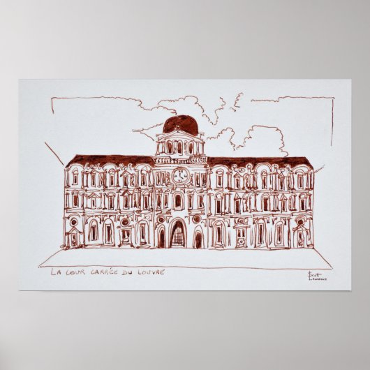La Cour Carree Courtyard | Louvre, Paris, France ポスター (正面)