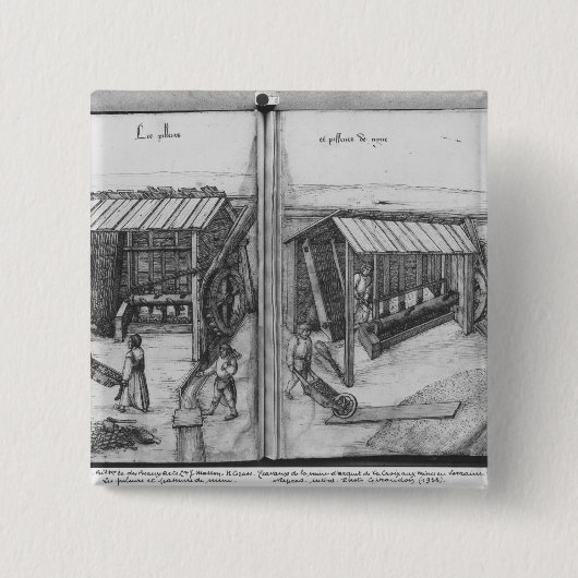 La Croix補助鉱山の銀鉱山、ロレーヌ 缶バッジ (正面)