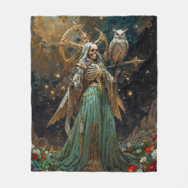 La Dama de los Huesos Sagrados Santa Muerte フリースブランケット