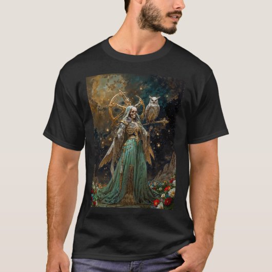 La Dama de los Huesos Sagrados Santa Muerte Tシャツ (正面)