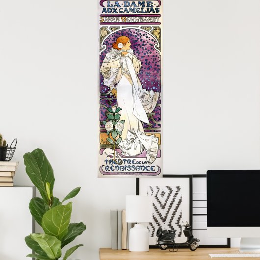 la dame aux camélias by Alfons Mucha 1896 ポスター (ホームオフィス)