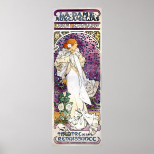 la dame aux camélias by Alfons Mucha 1896 ポスター