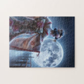 La danse de la geisha à la lune ジグソーパズル (横)