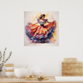 La Danza de Colores,民俗学,水彩画 ポスター (キッチン)