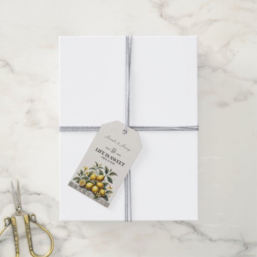 La Dolce Lemons Bridal Shower ギフトタグ (より糸付き)