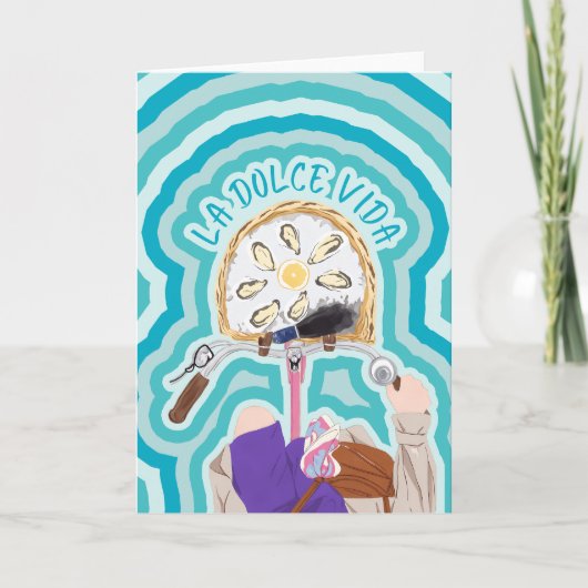 La Dolce Vida Oyster Bike Watercolor カード (正面)