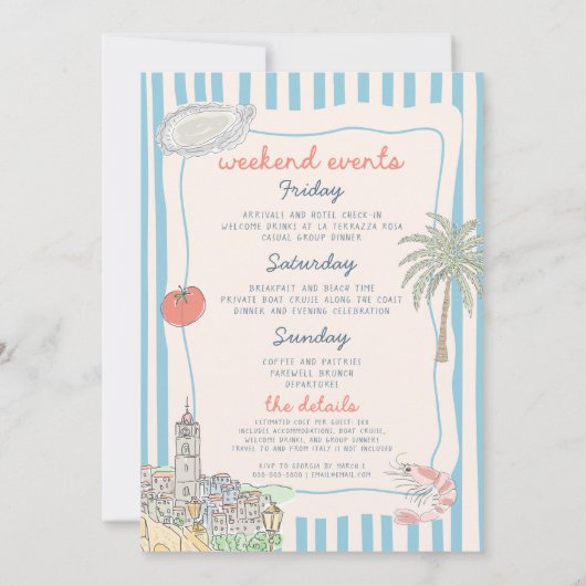 La Dolce Vita Bachelorette Party Invitation 招待状 (裏面)