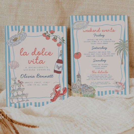 La Dolce Vita Bachelorette Party Invitation 招待状