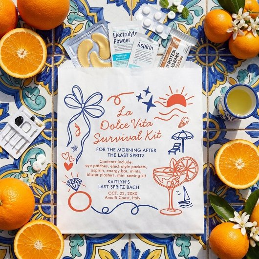 La Dolce Vita Bachelorette Party Survival Kit フェイバーバッグ