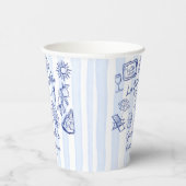 La dolce vita blue stripes Italian bridal shower 紙コップ (右)