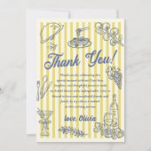 La Dolce Vita Bridal Shower Thank You Card 招待状 (正面)