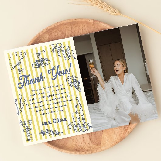 La Dolce Vita Bridal Shower Thank You Card  Photo  招待状