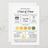 La Dolce Vita Bridesmaid情報カード 招待状 (正面/裏面)