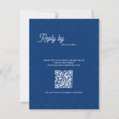 La Dolce Vita Citrus Blue Gold QR Code Wedding 出欠カード (裏面)