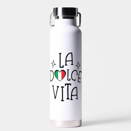 La Dolce Vita Cute Italian Flag Heart ウォーターボトル