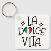 La Dolce Vita Cute Italian Flag Heart キーホルダー (正面)