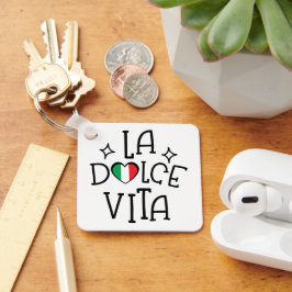 La Dolce Vita Cute Italian Flag Heart キーホルダー