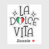 La Dolce Vita Cute Italian Flag Heart シール (シート)