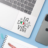 La Dolce Vita Cute Italian Flag Heart シール (ノートパソコンとiPhone)