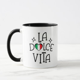 La Dolce Vita Cute Italian Flag Heart マグカップ