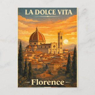 La Dolce Vita - Florance Vintage Travel Poster シーズンポストカード