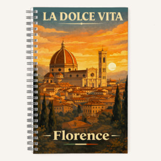 La Dolce Vita - Florance Vintage Travel Poster ノートブック