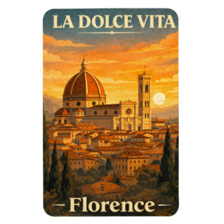 La Dolce Vita - Florance Vintage Travel Poster マグネット