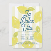 La Dolce Vita Hand-Painted Lemon Bridal Shower 招待状 (正面)