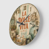 La Dolce Vita Italian ラージ壁時計 (傾斜)