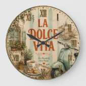 La Dolce Vita Italian ラージ壁時計 (正面)